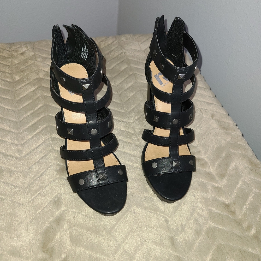 Report Black Studded Heels Size 8.5